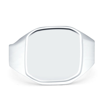 925 Sterling Silver Classical Signet High Polished Mens Band Ring Wholesale